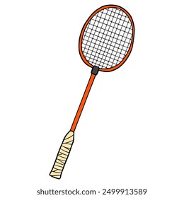 badminton racket illustration hand drawn isolated vector