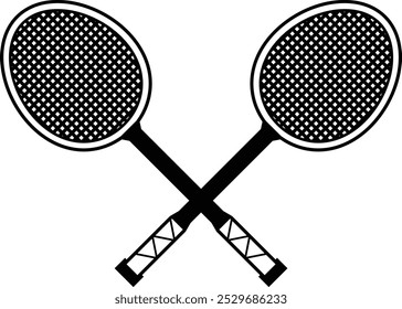 Logotipo o icono de la raqueta de bádminton; logotipo de la raqueta plano