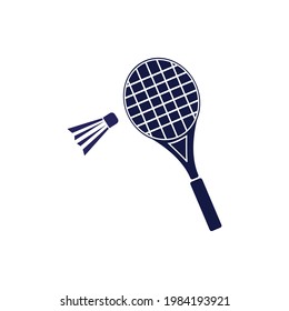 badminton racket, logo, symbol, vector illustration