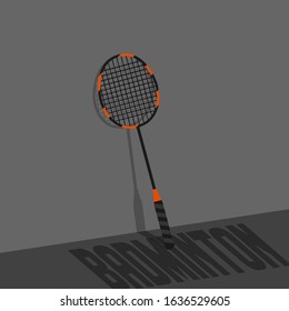 Badminton Racket on wall vector Illustration, Badminton Racket template