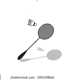 raqueta de bádminton sobre fondo blanco