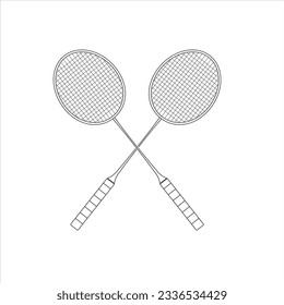 Badminton Racket Outline, Badminton Vector, Racket illustration, Badminton Vector, Racket Line Art, Outline, Sports illustration, Ball, vector, Badminton silhouette, silhouette, Sports