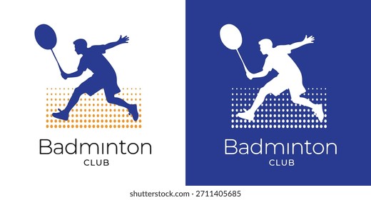 Badminton Racket Player Silhueta Logo Training Academy
