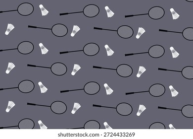 Raquete de Badminton Sem Costura Padrão Playful Esporte Fundo