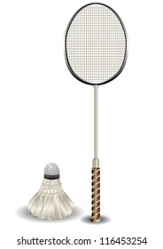 Badminton racket and shuttlecock