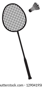badminton racket and  shuttlecock (ball)