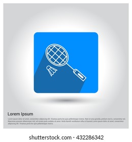 Badminton racket and shuttlecock icon