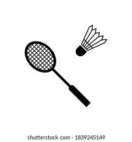 Badminton racket and shuttlecock icon vector illustration