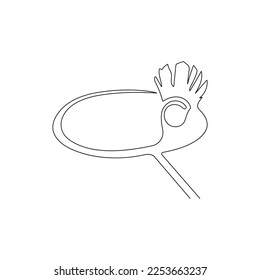 Badminton racket and shuttlecock. One line art. Equipments for badminton game sport. Vector illustration.