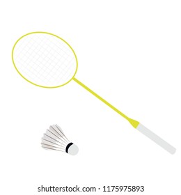 badminton racket and shuttlecock vector