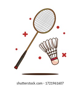 Badminton Racket Shuttlecock Vector Illustration Sport Stock Vector Royalty Free