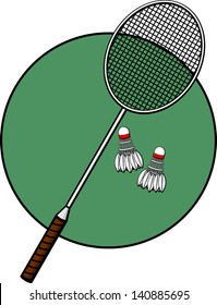 badminton racket and shuttlecocks
