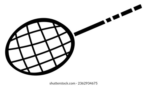 Badminton racket silhouette vector illustration. Isolated on white background