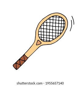 Badminton. Racket. Sports and recreation. Vector. Doodle. Hand-drawn illustration.