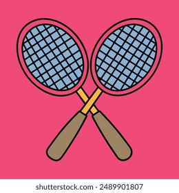 Badminton racket vector art design