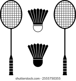 Badminton racket vector design or icon and symbols arts 