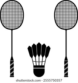 Badminton racket vector design or icon and symbols arts 