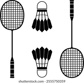 Badminton racket vector design or icon and symbols arts 