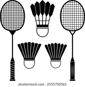 Badminton racket vector design or icon and symbols arts 