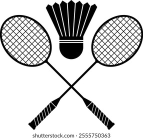 Badminton racket vector design or icon and symbols arts 