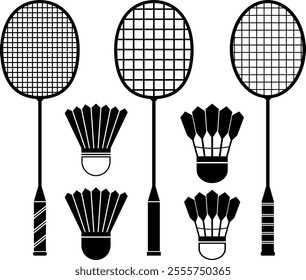 Badminton racket vector design or icon and symbols arts 