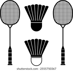 Badminton racket vector design or icon and symbols arts 