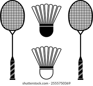 Badminton racket vector design or icon and symbols arts 