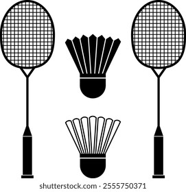 Badminton racket vector design or icon and symbols arts 