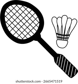 Badminton racket vector design or icon and symbols arts