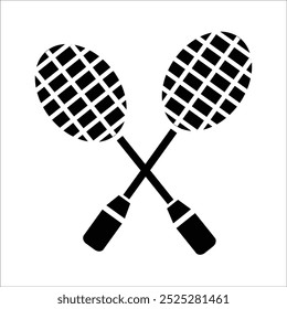 badminton racket vector icon line template
