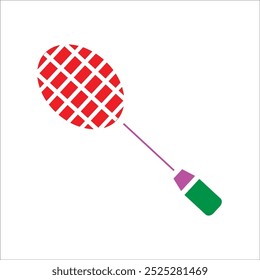modelo de linha de ícone de vetor de raquete badminton