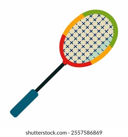 badminton racket vector icon with white background