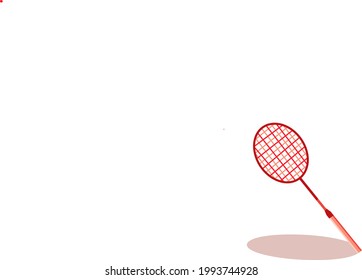 badminton racket vector illustration in simple flat style.