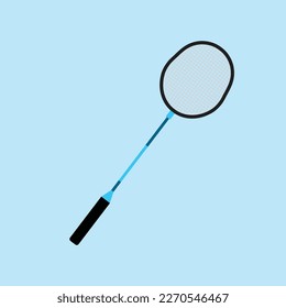 badminton racket vector on blue background