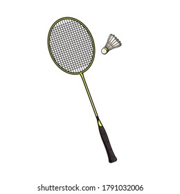 Badminton racket vector on white background