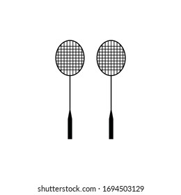 Badminton racket vector and shuttlestock art icon.
