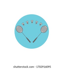 Badminton racket vector and shuttlestock art icon.
