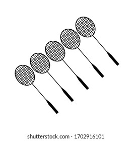 Badminton racket vector and shuttlestock art icon.
