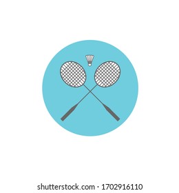 Badminton racket vector and shuttlestock art icon.
