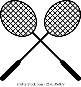 Badminton racket vector and shuttlestock art icon on white background..eps
