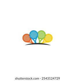 badminton racket vector technology icon logo