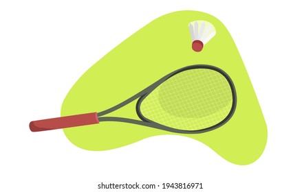 Badminton rackets and shuttlecock. green background
A racquet sport played outdoors