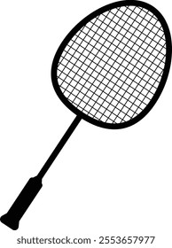 Badminton rackets, vector icon silhouette logo