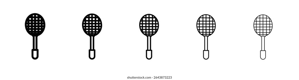 Badminton racquet icon black and white vector sign