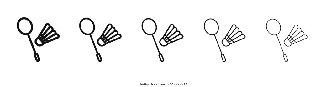 Badminton racquet icon black and white vector sign