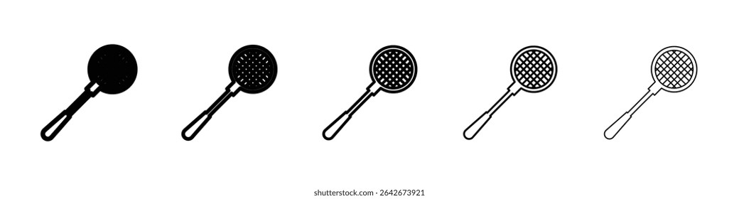 Badminton racquet icon isolated vector on white background set