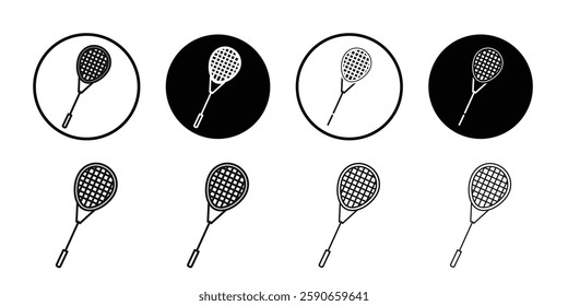 Badminton racquet icon line art vector