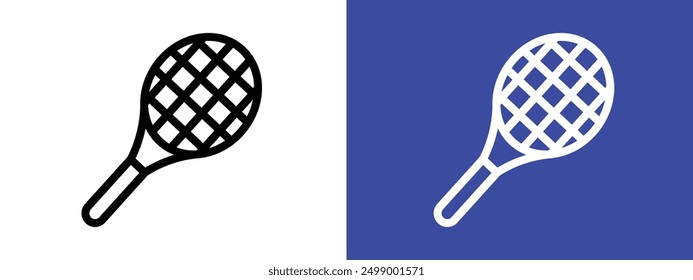 Badminton racquet icon logo sign set vector outline