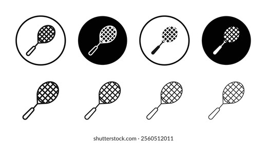 Badminton racquet icon logo sign set vector outline