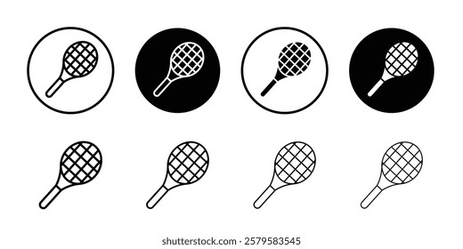 Badminton racquet icon logo sign set vector outline